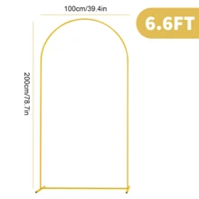 Lislark Large Wedding Arch Door Backdrop Stand Flower Display Frame Backdrop Metal Rack, 3 Size Choice - Gold (6.6FT) - View 7