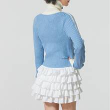 Adidas Originals FW25 TEAM FULLZIP Women's Sporty Slim Fit Casual Zipper Knit Long Sleeve Jacket KF0719 - Blue/White - View 4