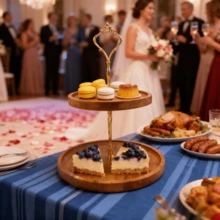 2-Tier Modern Cake Stand, Versatile Serving Tray For Appetizers, Desserts, Christmas Home Decor, Suitable For Parties, Weddings, Halloween, Easter And Other Gatherings, Autumn Decoration - Turmeric - View 5