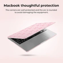 粉色蝴蝶结笔记本电脑保护套，兼容苹果笔记本电脑，坚固耐用的塑料硬壳保护套，适用于Air Pro。 - 蝴蝶結 - 查看 3