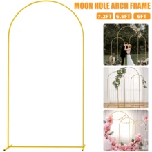 Lislark Large Wedding Arch Door Backdrop Stand Flower Display Frame Backdrop Metal Rack, 3 Size Choice - Gold (6FT) - View 6
