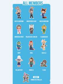 POP MART MOLLY X Disney Zootopia 联名神秘盒系列，12 款常规版 + 1 款隐藏版，包含经典动画角色人偶（朱迪·霍普斯、尼克·王尔德、克劳豪瑟），采用优质 PVC/ABS 材质，精致的角色细节和服装，可爱桌面摆件，适合办公室或家居装饰，是迪士尼粉丝、Molly 收藏家、生日、周年纪念日以及动画爱好者的完美礼物，极具艺术性和收藏价值的迷你雕塑。 - 彩色 - 查看 3