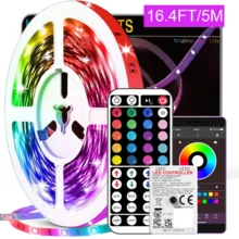 Tira de luces LED RGB 3535, alimentada por USB, regulable, cambio de color sincronizado, control por APP, adecuada para sala de estar, dormitorio, sala de juegos, decoración del hogar - Multicolor - Ver 12