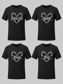 情人节定制文字宽松T恤，个性化家庭聚会、团体服装，可定制文字和照片/情侣/家人/宠物/朋友，音乐节服装，秋季上衣，女士上衣，秋季服装，白色上衣，节日礼物，情人节礼物，周年纪念礼物，结婚礼物，闺蜜礼物，音乐节女士服装，情人节