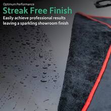 Toalla de secado de microfibra suave y de alta calidad para automóviles, súper absorbente y libre de rayones, adecuada para la mayoría de los artículos - Rojo y negro - Ver 4