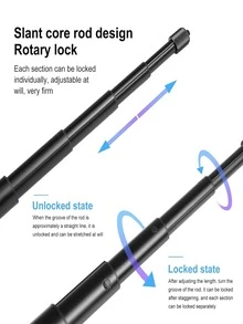 适用于 GoPro/Action/Insta360 的铝合金自行车相机支架套装 - 包括 1.2 米伸缩式偏心锁延长杆和通用车把夹 | 重型 1/4 英寸螺纹支架，适用于摩托车/自行车骑行、户外拍摄和 Vlog