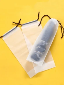 1/2/3/4/5/10个装透明塑料雨伞袋，防水收纳袋，旅行整理袋，学校宿舍必备，返校用品 - 無色 - 查看 2