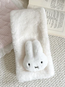 Miffy Soft White Scarf, Autumn Winter Warm Accessory With 3D Bunny Head Charm, Cute Y2K Animal Print Scarf For Women, Daily Style Essential & Perfect Birthday/Valentine's Day/Christmas Gift, Ideal Present For Sanrio Fans/Boyfriend/Girlfriend - White - View 8