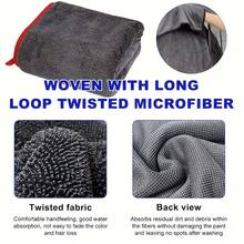 Toalla de secado de microfibra suave y de alta calidad para automóviles, súper absorbente y libre de rayones, adecuada para la mayoría de los artículos - Rojo y negro - Ver 6