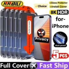 5片装 NNBILI 隐私钢化玻璃屏幕保护膜，适用于 12/12 Pro/12 Pro Max/11/11 Pro/11 Pro Max/X/XR/XS Max/16/16 Plus/16 Pro/16 Pro Max/15 Plus/15 Pro Max/15 Pro/15/14 Pro Max/14 Plus/14 Pro/13 Pro/13 Pro Max，日常防护必备，办公、居家皆宜，防水、防震、防刮、防指纹，全覆盖。 - 5個裝 - 查看 9