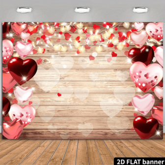 2D Flat Valentine's Day Background, Valentine's Day Decorative Banner, Valentine's Day And Mother's Day Banner, No Electricity Required