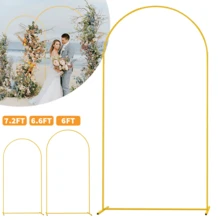 Lislark Large Wedding Arch Door Backdrop Stand Flower Display Frame Backdrop Metal Rack, 3 Size Choice - Gold (7.2FT) - View 6