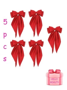 1/5/10/20PCS Large Bow Hair Clip, Women's Hair Accessory, Red, Cute And Elegant, Stylish Hair Accessory, Suitable For Everyday Activities And Parties. A Red Autumn/Winter Themed Hair Accessory, Suitable For Everyday Activities, Parties, And As A Christmas Gift. A Cute And Elegant Women's Hair Accessory., Claw Clips, Hair Slide, Hair Barrettes, Head Accessories, Hair Accessories For Women - Red - View 14