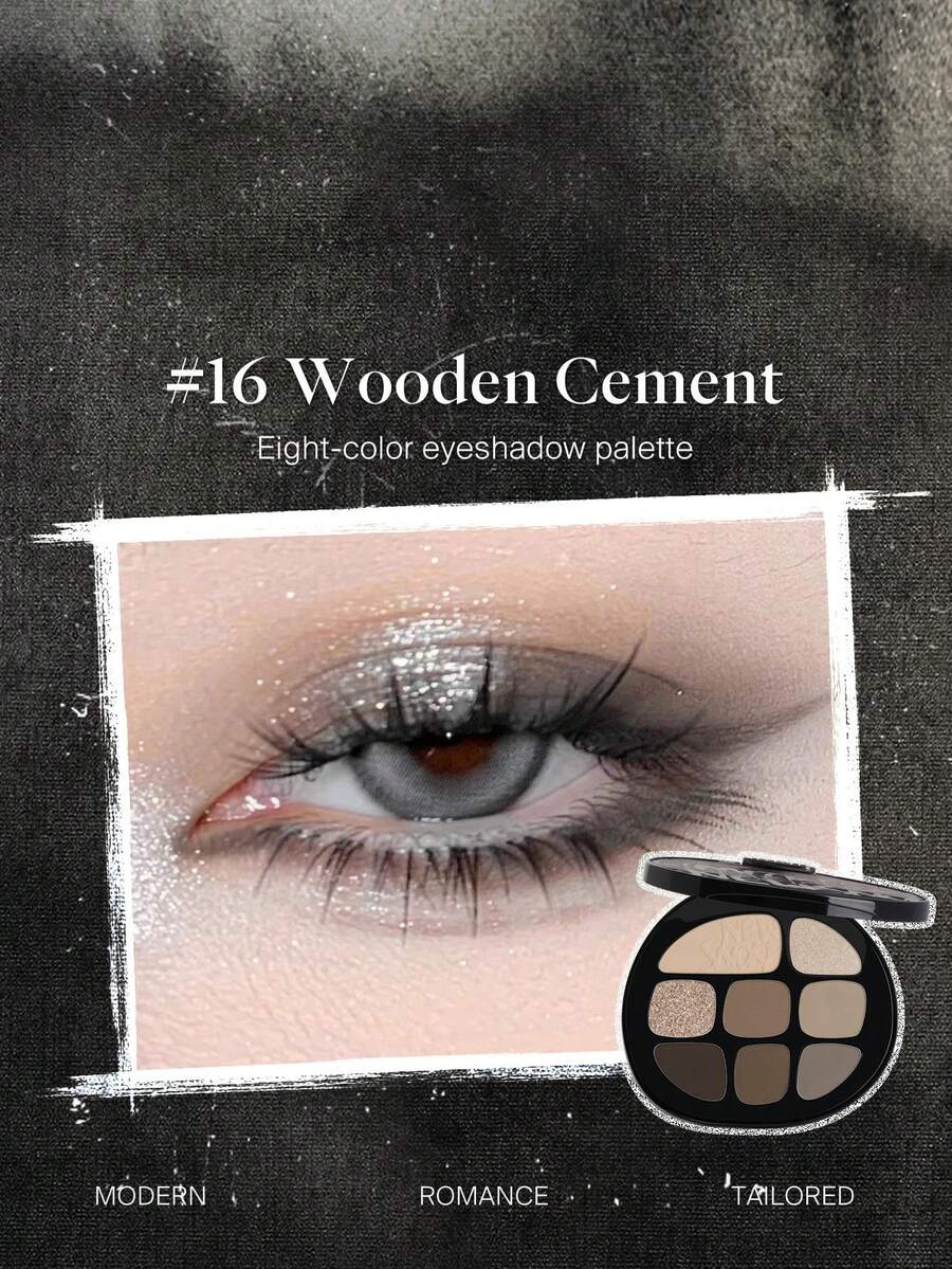 JOOCYEE New Smoky Eyeshadow Palette, Versatile Smokey Makeup, Matte & Shimmer Shades, Highlighter & Contour All-In-One Palette - 16 Wooden Cement - 查看 1
