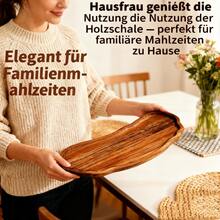 高级新月形木质托盘，可作餐盘、装饰托盘、户外露营盘、蛋糕甜点盘，适用于餐厅、派对、家居，专为茶水和水果展示而设计，也可用于盛放寿司、沙拉、小吃和作为餐桌摆饰。时尚的木质托盘，厨房配件，创意精致的小物件，为房间装饰和卧室增添格调。 - 棕色 - 查看 12