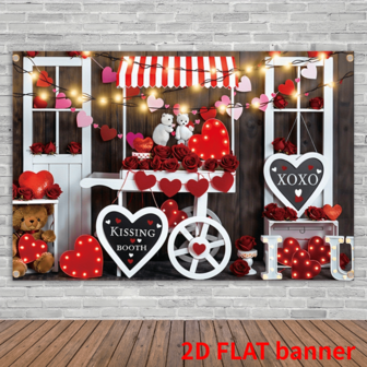 1 2D Flat Piece, Valentine's Day-Themed Background, Background Cloth, Traditional Decorations, Festival Heritage Background, Cultural Banners For Classrooms And Offices, Festival Decoration Photo Banners, Booth Props Without Electricity