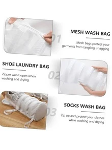Cylindrical Shoe Deformation Prevention Wash Bag, Rectangular Washing Machine Shoe Bag With Drying Function, Multi-Functional Mesh Bag For Shoes And Clothes, Breathable Mesh Design Suitable For Sports Shoes And Mesh Shoes, Reusable And Durable Zipper Shoe Wash Bag - Multicolor - View 11