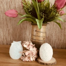 DIY Candle Molds, Easter Plumeria Ball Candle Wax Melts Silicone Molds, Handmade Soap, Plaster, Resin Molds - White - View 7