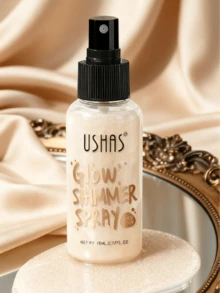 USHAS 細緻閃光高光噴霧，臉部/身體/頭髮通用亮片液體噴霧，長效發光亮澤效果，均勻霧化噴灑易於使用，適合日常、派對、演唱會、聚會妝容 - #01 Pearl Luster Glow - 查看 6