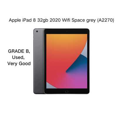  Apple IPad 8 32gb 2020 Wifi Space Grey (A2270),GRADE B,Used, Very Good