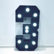 Marco de luz con números - Tablero negro KT de 36 pulgadas con LED blanco, apto para decoración de bodas, graduación, cumpleaños y fondos fotográficos - Negro - Ver 12