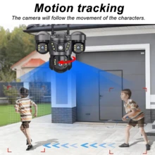 V380 1 Pc 4G Wireless Solar Camera Outdoor 15MP 360° View CCTV Camera Security Surveillance Motion Detection & Motion Tracking Full‑Color Night Vision Sound‑Light Alarm IP Camera PTZ Security Camera For Home, Storefront, And Factory, Farm