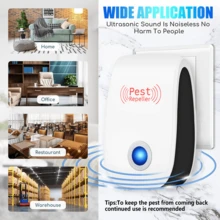 A Type Plug (110-127V) Ultrasonic Smart Inverter Pest Repeller, Physical Pest Control, Silent Operation, Effective Against Multiple Pests, Suitable For Home, Kitchen, Office, Hotel, Warehouse, Indoor Pest & Mosquito Elimination - US A Type Plug(110-127V) - View 2
