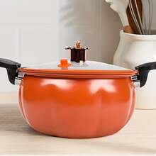 1 个大容量多功能汤锅（南瓜形锅）-28 厘米/11.02 英寸，适合家庭、餐厅、酒店和快餐店的快速烹饪，非常适合野餐和露营，采用南瓜形设计，完美的万圣节礼物 - 橘色 - 查看 1