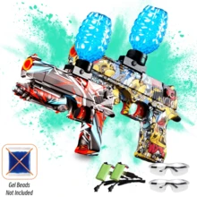 2 PIEZAS Blaster de bolas de gel Desert Eagle eléctrico - Juguete de arma automática para batallas en exteriores - Regalo perfecto para cumpleaños, Pascua, Halloween, Acción de Gracias, etc. (Balas de agua no incluidas) - Multicolor - Ver 1