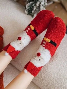1pc Women's Christmas & New Year Socks - Red - View 1