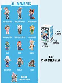 POP MART MOLLY X Disney Zootopia 联名神秘盒系列，12 款常规版 + 1 款隐藏版，包含经典动画角色人偶（朱迪·霍普斯、尼克·王尔德、克劳豪瑟），采用优质 PVC/ABS 材质，精致的角色细节和服装，可爱桌面摆件，适合办公室或家居装饰，是迪士尼粉丝、Molly 收藏家、生日、周年纪念日以及动画爱好者的完美礼物，极具艺术性和收藏价值的迷你雕塑。 - 彩色 - 查看 15