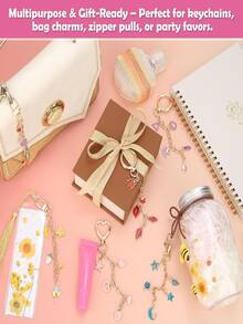 198pcs Lip Gloss Keychain Making Kit, DIY Craft Set Includes Pendant, Keychain Hook, Split Ring, Lobster Clasp, Chain And Tools, Jewelry Making Kit For Custom Keychains, Bags, Gifts - Keychain Set - View 5