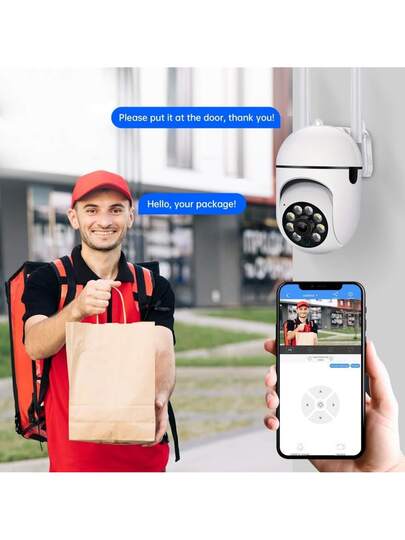 1MP Wireless Security Camera, Slimme HD WiFi IP Outdoor Network Full Night Vision, Built In Hotspot, Loop Recording, Mobile App Control, Compatible IOS, roid, HarmonyOS, 2.4G Network, Two Way Audio, Remote Monitoring, Motion Detection, Siren Alarm view 11