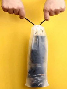 1/2/3/4/5/10个装透明塑料雨伞袋，防水收纳袋，旅行整理袋，学校宿舍必备，返校用品 - 無色 - 查看 7