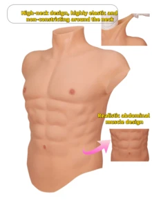 Silicone Abdominal Muscle Blocks Suit Muscle Suit Sexy High-Collar Vest Muscle Suit Realistic Six-Pack Muscle SML Size And Multiple Colors Suitable For Crossdresser,Crossdressing, Film/TV Performances, Home Use And Cosplay - Multicolor - View 3