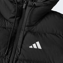 Adidas ESSENTIALS Women's Down-Filled Hooded Jacket In Black - Black - View 4