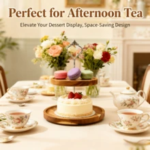 2-Tier Modern Cake Stand, Versatile Serving Tray For Appetizers, Desserts, Christmas Home Decor, Suitable For Parties, Weddings, Halloween, Easter And Other Gatherings, Autumn Decoration - Turmeric - View 6