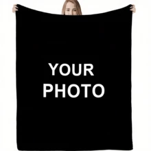 Custom Personalized Photo Flannel Blanket, Customize Your Own Picture Wedding Couple Family Throw Blanket With Any Photo, Soft Flannel Throw Blanket Digital Printing, 280gsm, All-Season Comfort Polyester Blankets Great Gift For Friend, Family, Wedding, Birthday,Warm,Soft,Comfortable,Cozy Personalized Ideal Gifts For Him,Her,Boyfriend,Girlfriend,Dad,Mom,Family,Friends,Pets ,For Anniversaries,Valentine's Day,Mother's Day,Birthdays,Father's Day,Weddings,Graduation,Christmas,Housewarming Sofa,Bed,Car,Bedroom,Living Room,Office,Outdoor Camping,Beach,Wall Decoration - phong cách-1 - Xem 11