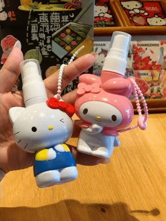 三丽鸥Hello Kitty 100毫升可爱卡通便携旅行可灌装喷雾瓶，可作面部喷雾、香水、驱蚊剂、酒精等使用，适合作为圣诞节、新年礼物。