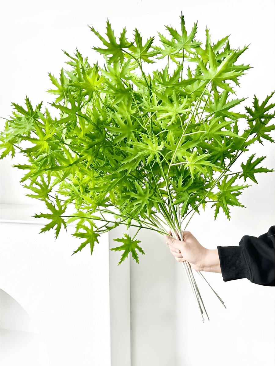 1/2/3 件装 68 厘米仿真植物，绿色枫叶，仿桉树叶，适用于墙面、客厅、卧室、婚礼、派对装饰、桌面摆设。家居、书桌装饰、厨房、婚礼、餐桌、中心摆件、办公室、花园、户外、房屋、庭院装饰，适合春、夏、秋、冬四季。 - 綠色 - 查看 1