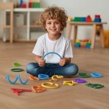 16 pièces Bâtonnets sensoriels Jouets Fidget, Bâtonnets Fidget flexibles texturés et pliables, Faveurs de fête pour enfants et adultes, Soulagement de l'anxiété Fidgets pour la classe, Système de récompense en classe, Remplisseurs de sacs cadeaux, Cadeaux de vacances, Variétés assorties - Multicolore - Voir 4