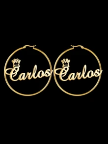 Spersonalizowane kolczyki z imieniem dla kobiet, dziewczęce, 40 mm, kolczyki koła ze stali nierdzewnej, biżuteria dla matki, jej urodziny, spersonalizowany prezent