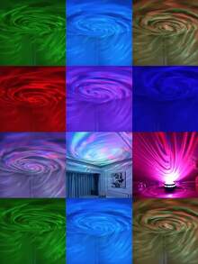 1pc LED Northern Light Vortex Star Projector, USB-Powered Multi-Color Remote Control Bedroom Night Light, Decorate The Room, Christmas, Valentine's Day And New Year Decoration, Making The Room More Charming Atmosphere - Multicolor - View 9