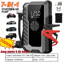 Car Emergency Starter - 6500A Car Emergency Starter Battery Pack, Suitable For Gasoline Engines Up To 10.0L  Engines Up To 8.0L, 12V Portable Car Battery Emergency Starter Box With 3.0-Inch LCD Display. - 黑色的 - 查看 1
