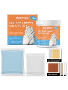 DOWMOO 1件情侣手印粉，情人节礼物，DIY手印套装，订婚，结婚，母亲节，周年纪念纪念品，送给他的独特礼物，情侣礼物，随机新款/旧款 - 彩色 - 查看 7