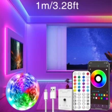 USB Powered LED Light Strip With 44-Key IR Remote And App Control, External Sensitive Microphone, Music Sync Multicolor, Adjustable Timer, Self-Adhesive, Multiple Size Options For TV, Computer Backlight, Festival Indoor Decor - 彩色 - 查看 13