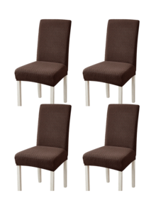 1pc/4pcs/6pcs Abstract Pattern Solid Color L-Shaped Chair Cover, Home Dust-Proof Elastic One-Piece Universal Chair Slipcover, Nordic Modern Minimalist Style, Suitable For Living Room, Dining Room, Bedroom Home Decor - Dark Brown - View 11