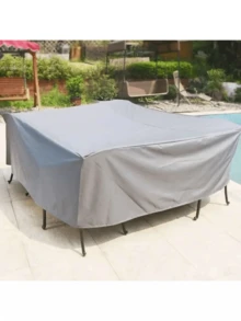 Funda para muebles de exterior, resistente al agua, la lluvia, la nieve, el polvo y los rayos UV, de tela Oxford para cubrir muebles de jardín, patio, color negro, decoración de cocina, artículos del hogar, regalo del Día de la Madre, decoración de dormitorio, jardín, decoración de cocina, verano, playa, artículos esenciales de viaje, decoración de habitaciones, Squishy, graduación - Plateado - Ver 3