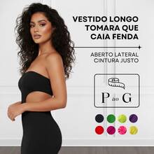 Women's Strapless Long Dress With Waist Opening And Back Slit, Perfect For Parties And Nightclubs - 黑色 - 查看 2