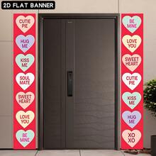 Biểu ngữ trang trí hiên nhà ngày Valentine dạng phẳng 2D, trang trí tiệc trong nhà và ngoài trời, phông nền retro ở bậc cửa và trong vườn, không cần điện. - Hồng - Xem 5